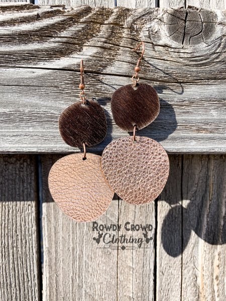 832 Janie Chic Cowhide Earrings