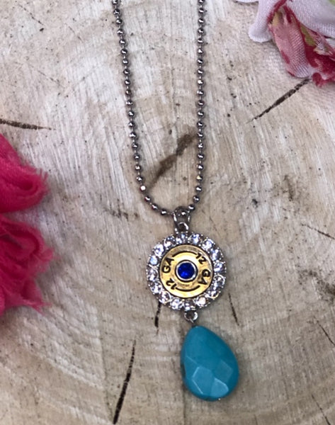 TB-139 Blinged Out Shotgun Shell Necklace