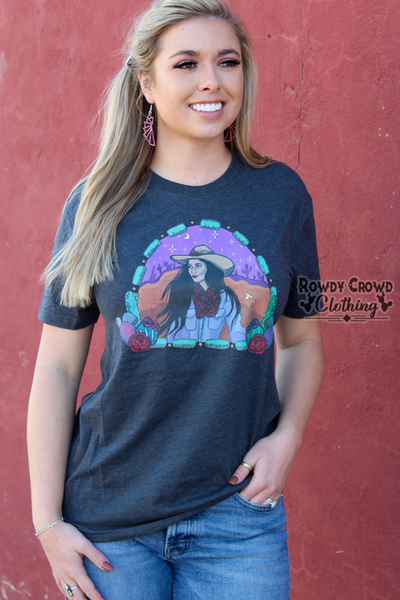 23674 Monica Turquoise Nights Camiseta gráfica de Rowdy Crowd