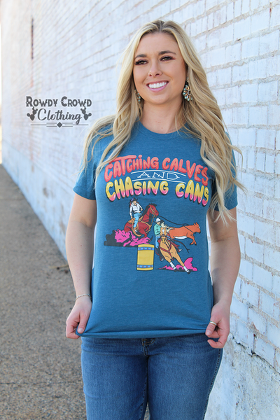 83175 Tessa Catching Calves & Chasing Cans Graphic T-Shirt