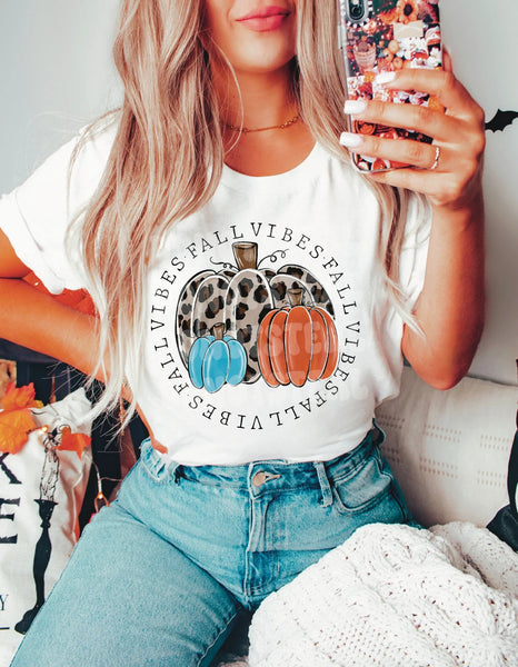 Fall Vibes V-Neck Graphic T-Shirt