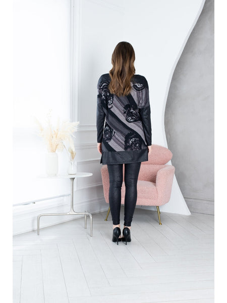 127731 Evin Tunic w/ Vegan Leather Accents by Artex Fashions