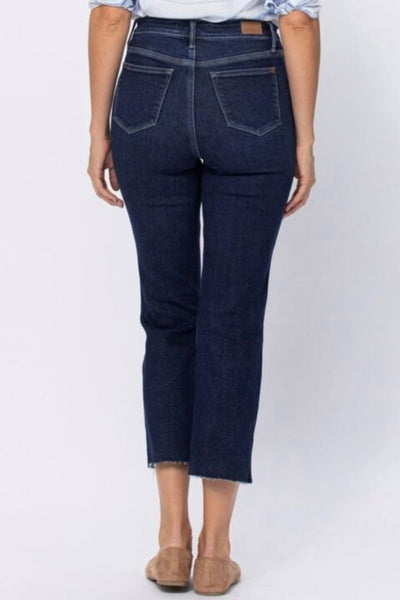 88375 Betsy Hi-Rise Cropped Straight Fit w/ Side Slit Jeans by Judy Blue Jeans