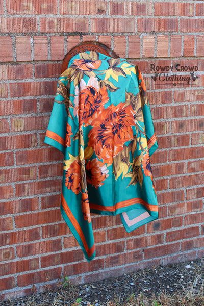 43732 Orange Floral Wild Rag