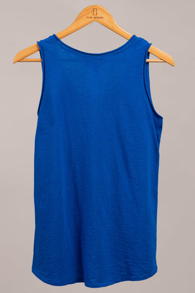 Tanque de lino italiano Angela con apliques florales