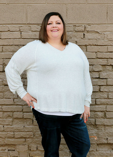 WNU36825E Skylar Blouson Long Sleeve V Neck Thermal Top