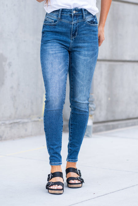 88719   Calista Hi-Rise Long Sleeve Slim Straight Leg Jumpsuit by Judy Blue Jeans