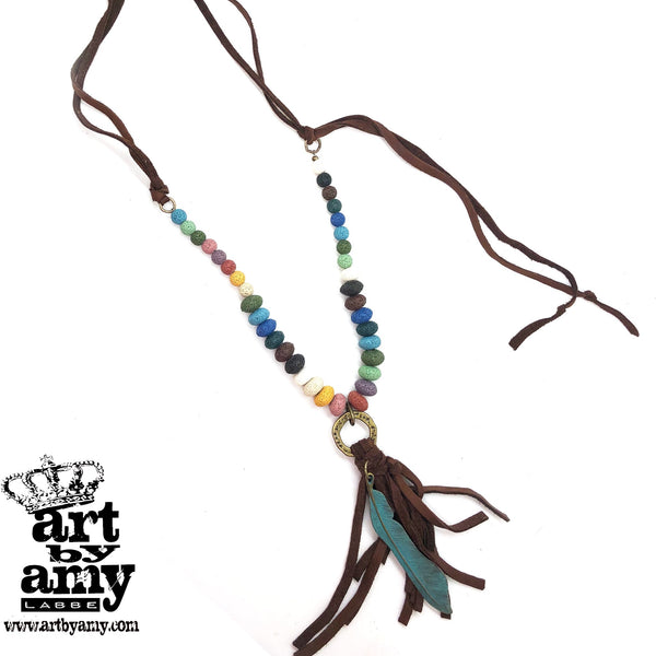 98762 Lava Rainbow Necklace by Art by Amy
