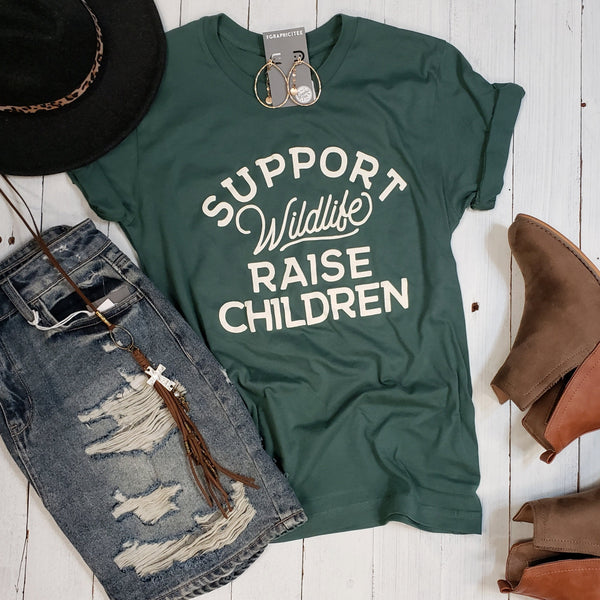 66281 Martha Support Wildlife, Raise Children Graphic T-Shirt