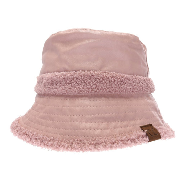 3830 Soft Faux Leather Shearling C.C. Bucket Hat