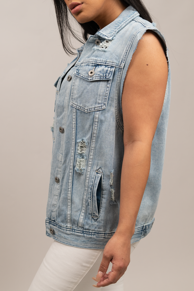 Blakely Distressed Boyfriend Fit Vest