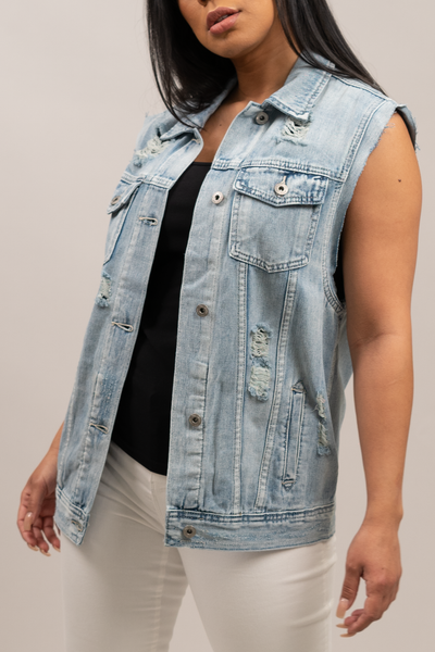 Blakely Distressed Boyfriend Fit Vest