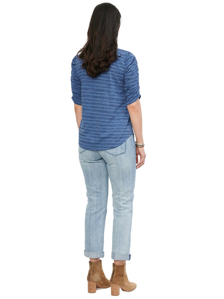 W3V37918E Top Teresa con mangas al codo y fruncido - Tallas PLUS