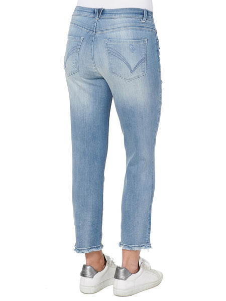 WF9269SO Jaleah "Ab"solution High Rise Slim Straight Fray Hem