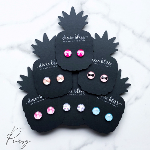 1440 Priscilla Prissy Bows Earrings by Dixie Bliss