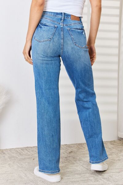 Gretchen Hi Rise Distressed Straight-Leg Judy Blue Jeans - ONLINE EXCL – True  Betty Boutique