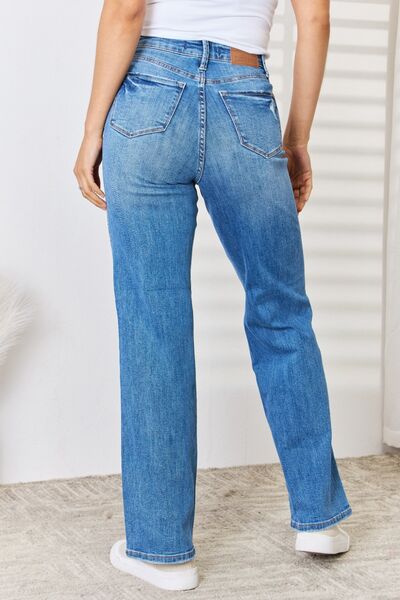 Gretchen Hi Rise Distressed Straight-Leg Judy Blue Jeans - ONLINE EXCLUSIVE!