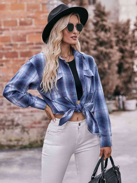 Enya Plaid Dropped Shoulder Longline Shirt