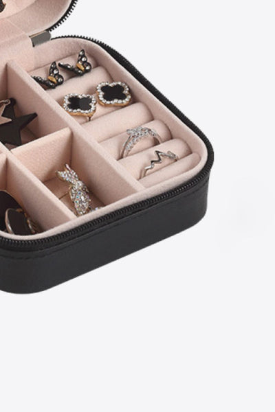 Square Zip Closure PU Leather Jewelry Box - ONLINE EXCLUSIVE!
