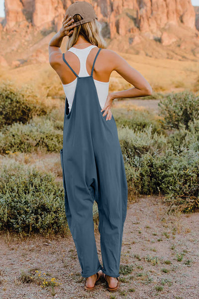 Bijou V-Neck Sleeveless Jumpsuit with Pocket - ONLINE EXCLUSIVE!