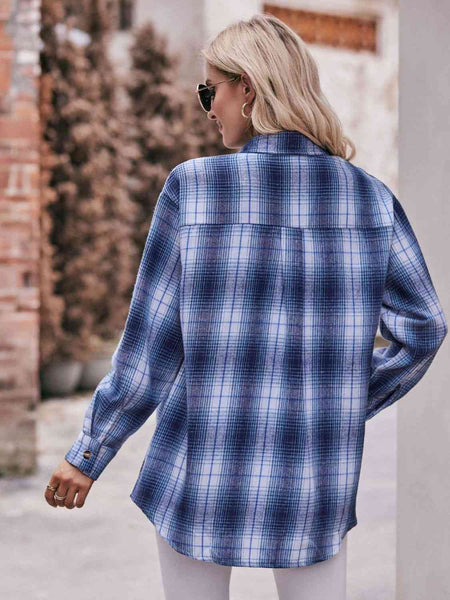 Enya Plaid Dropped Shoulder Longline Shirt