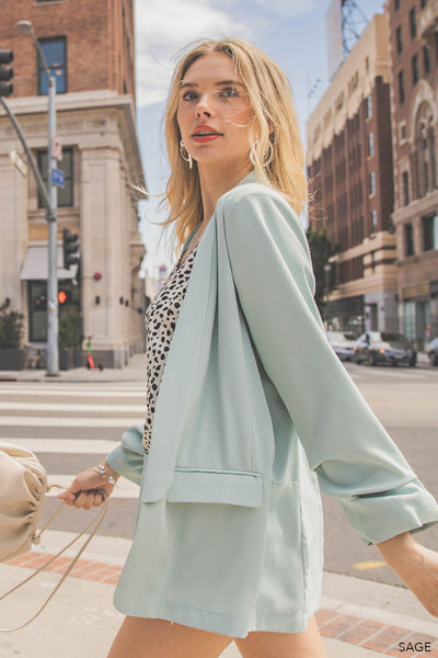 5524 Blazer forrado con mangas fruncidas Traci - ¡Reg & Plus!