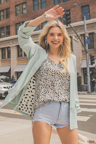 5524 Blazer forrado con mangas fruncidas Traci - ¡Reg & Plus!