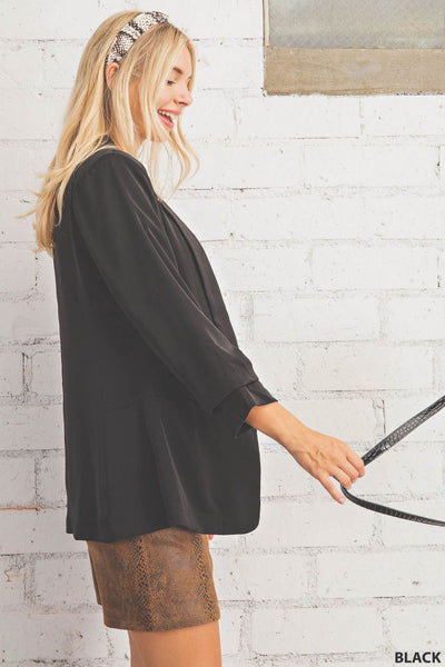 5524 Blazer forrado con mangas fruncidas Traci - ¡Reg & Plus!