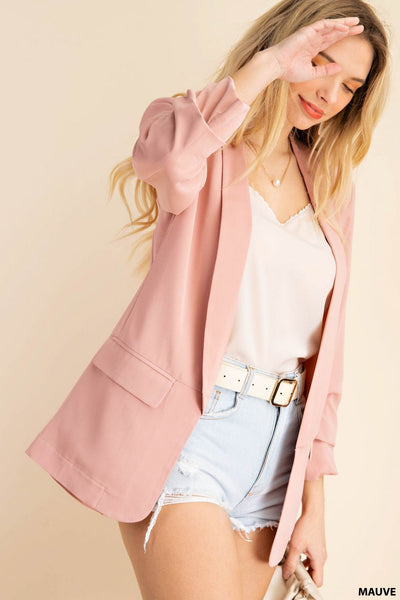 5524 Blazer forrado con mangas fruncidas Traci - ¡Reg & Plus!