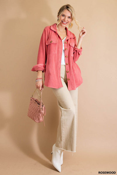 6423 Chaqueta Allison de forro polar suave con botones