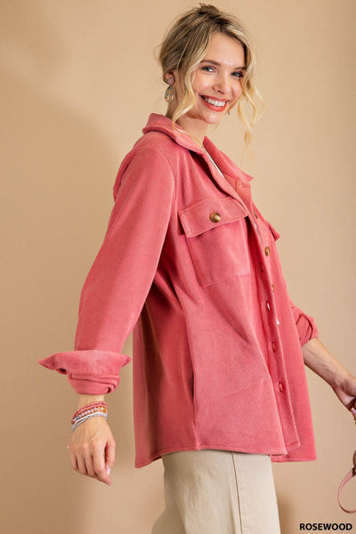 6423 Chaqueta Allison de forro polar suave con botones