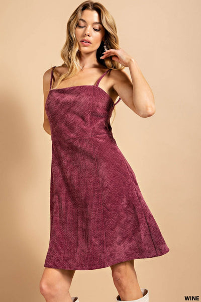 7725 Janetta Corduroy Cami Mini Dress w/ Pockets