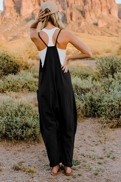 Bijou V-Neck Sleeveless Jumpsuit with Pocket - ONLINE EXCLUSIVE!