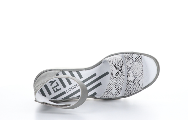 6150789 Bono Off White Piombo Snake Sandals by Fly London