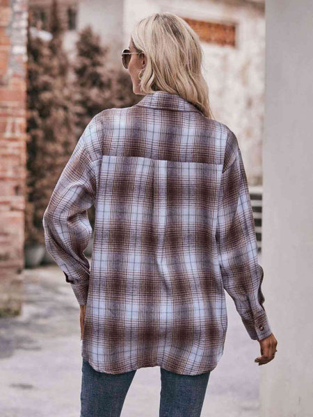 Enya Plaid Dropped Shoulder Longline Shirt
