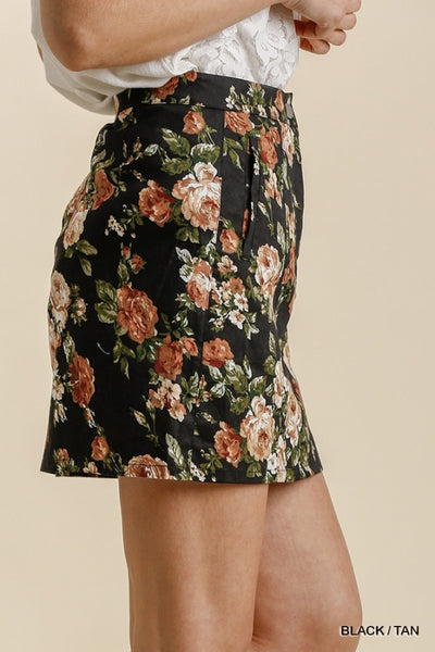 2723 Kendra Floral Skirt