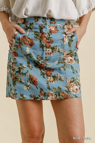 2723 Kendra Floral Skirt