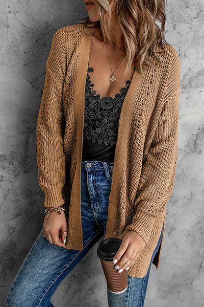 Rib-Knit Slit Cardigan - ONLINE EXCLUSIVE!