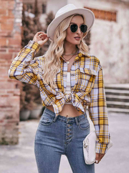 Enya Plaid Dropped Shoulder Longline Shirt