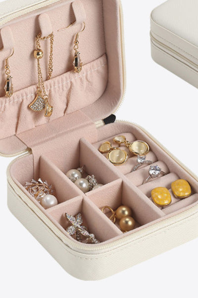 Square Zip Closure PU Leather Jewelry Box - ONLINE EXCLUSIVE!