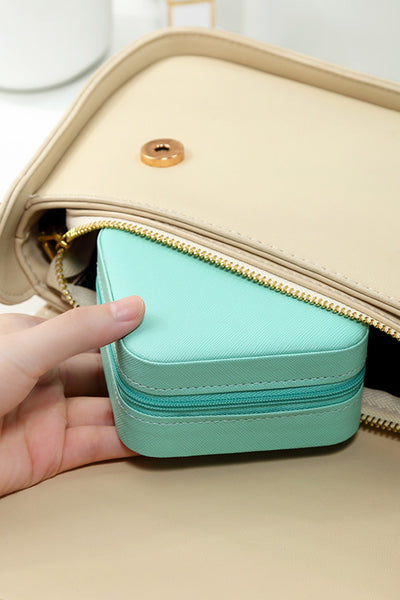 Square Zip Closure PU Leather Jewelry Box - ONLINE EXCLUSIVE!