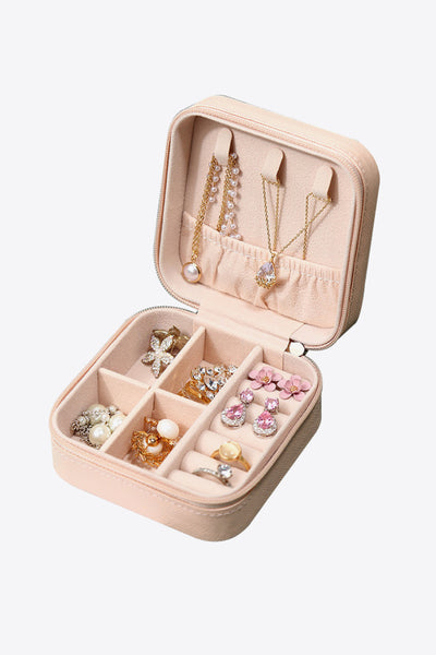 Square Zip Closure PU Leather Jewelry Box - ONLINE EXCLUSIVE!