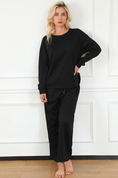 Malia Textured Long Sleeve Top and Drawstring Pants Set - ONLINE EXCLUSIVE!