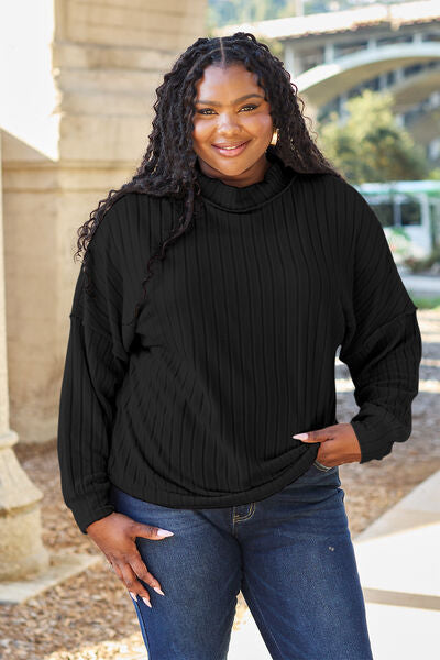 Iggy Ribbed Exposed Seam Mock Neck Knit Top - ONLINE EXCLUSIVE!