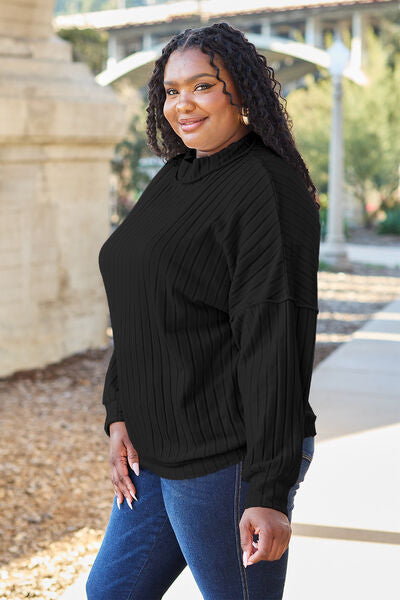 Iggy Ribbed Exposed Seam Mock Neck Knit Top - ONLINE EXCLUSIVE!