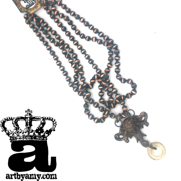 Elephant de Copper Necklace
