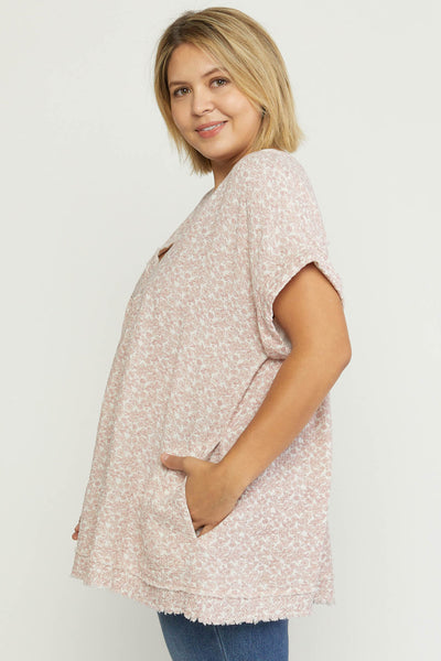 17818 Mikki Ditsy V-Neck Top - Reg Only