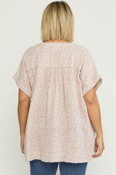 17818 Mikki Ditsy V-Neck Top - Reg Only