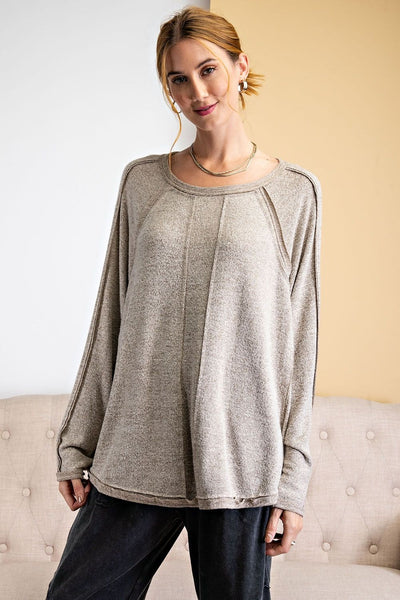 16588 Aubree Brushed Hacci Pullover