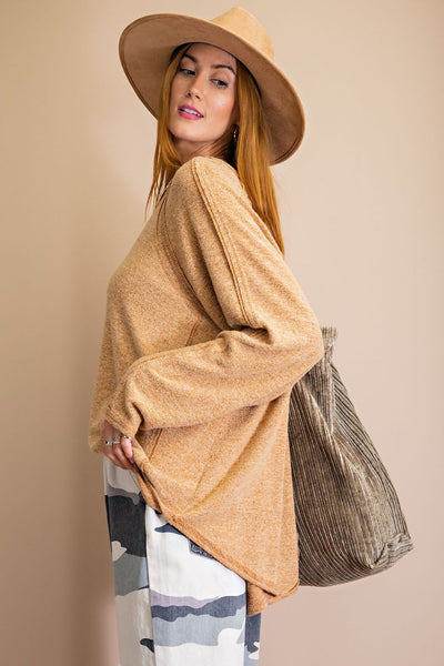 16588 Aubree Brushed Hacci Pullover